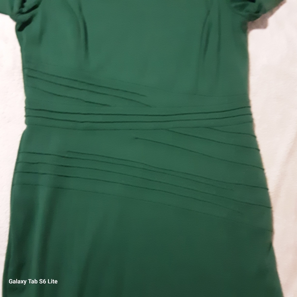 Ellen Tracy Forest Green Long Sleeve Dress Size 14. - Picture 2 of 12
